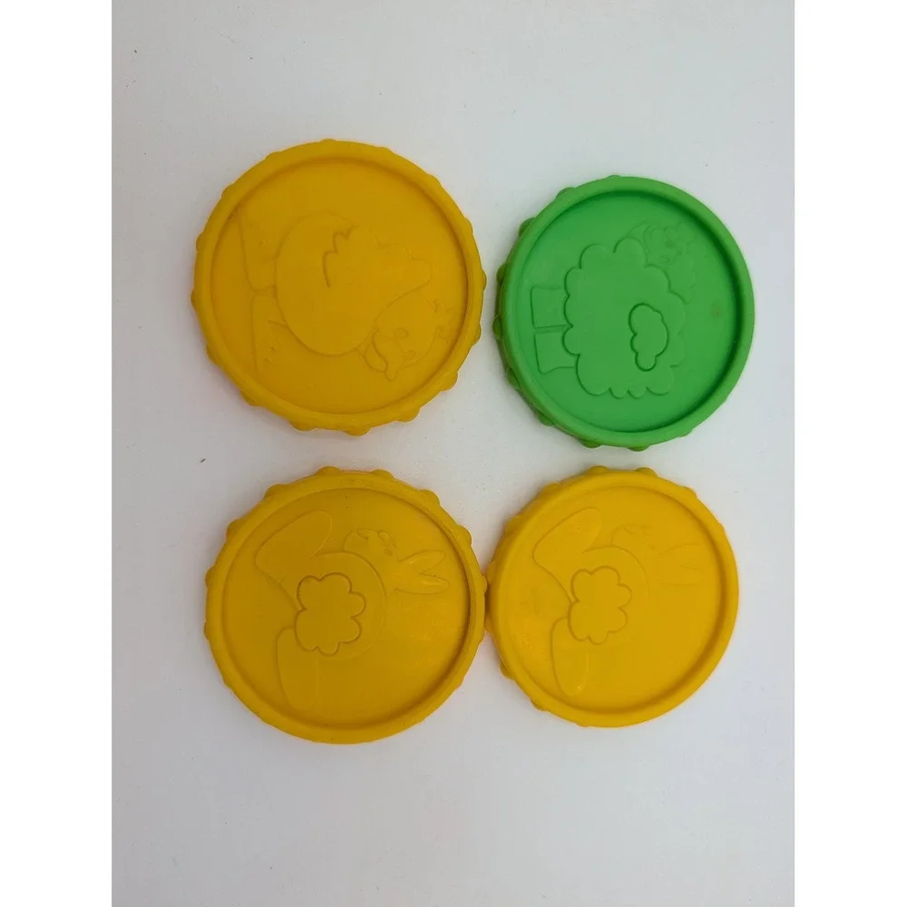 Fisher Price Laugh Learn Piggy Bank Replacement Coins Yellow Green 4 Piece Lot
